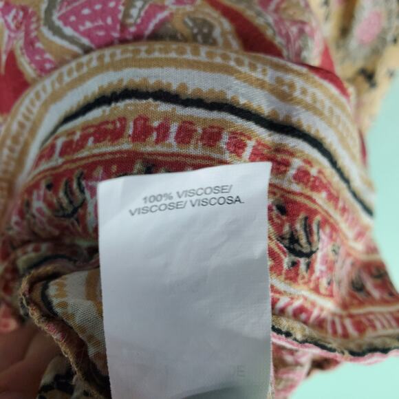 Lucky Brand Women's Boho Floral Paisley Border Print Peasant Blouse Top Size 3X - Picture 5 of 7